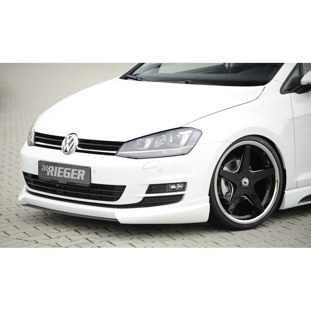 Rieger lipa pod přední nárazník Rieger pro Volkswagen Golf 7 3-dvéř., 5-dvéř. před faceliftem, 10/12-12/16, plast ABS s povrchovou úpravou Carbon-Look