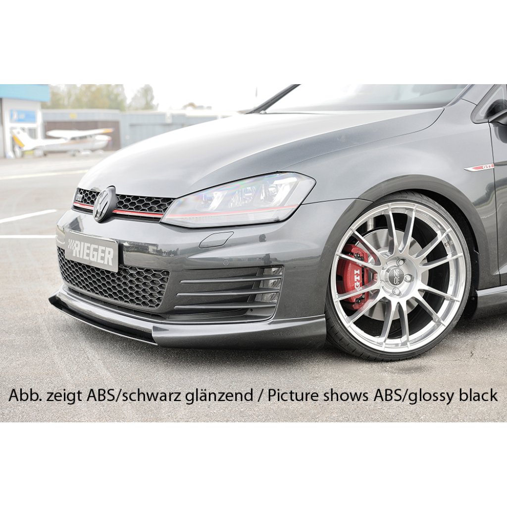 Rieger lipa pod přední nárazník Rieger pro Volkswagen Golf 7 GTD, GTI 3-dvéř., 5-dvéř. před faceliftem, 04/13-12/16, 06/13-12/16, plast ABS s povrchovou úpravou Carbon-Look