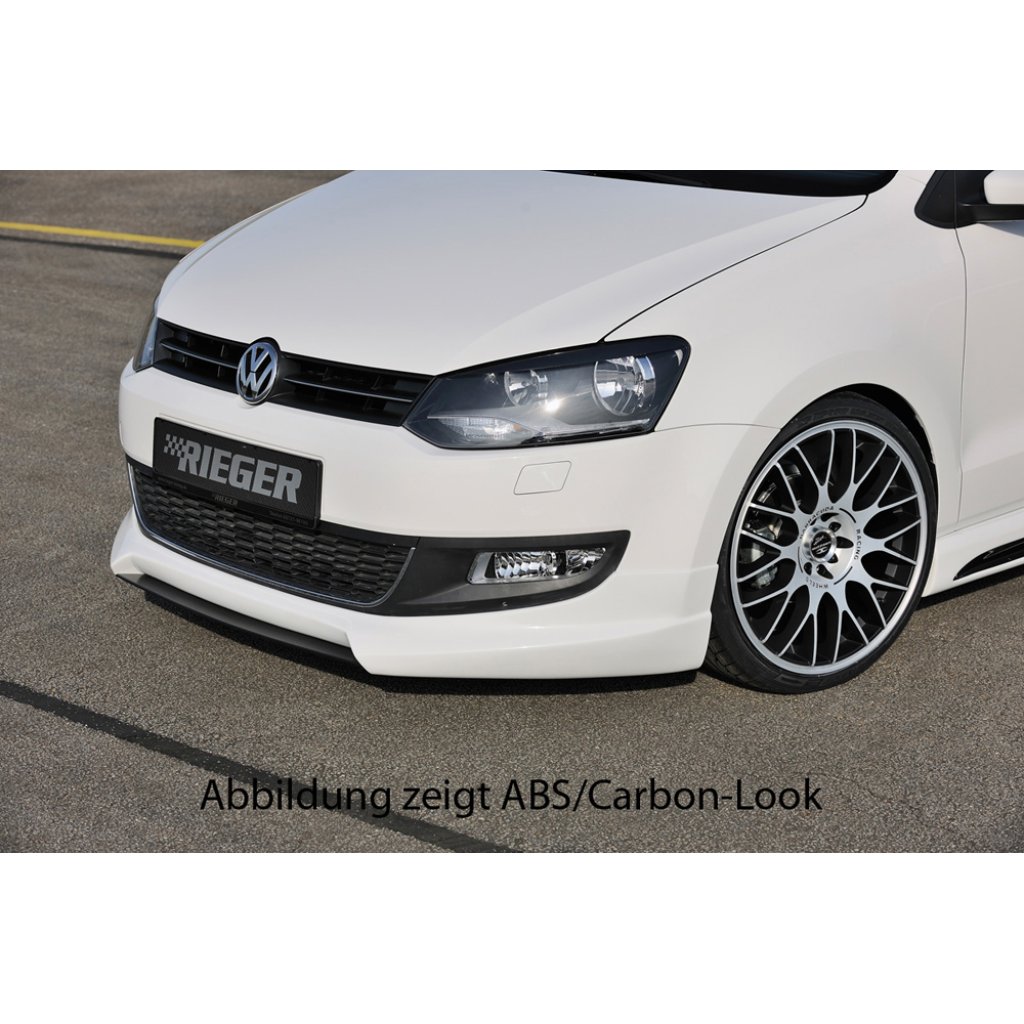 Rieger lipa pod přední nárazník Rieger pro Volkswagen Polo 6 6R 3-dvéř., 5-dvéř. před faceliftem, 04/09-01/14, plast ABS bez povrchové úpravy