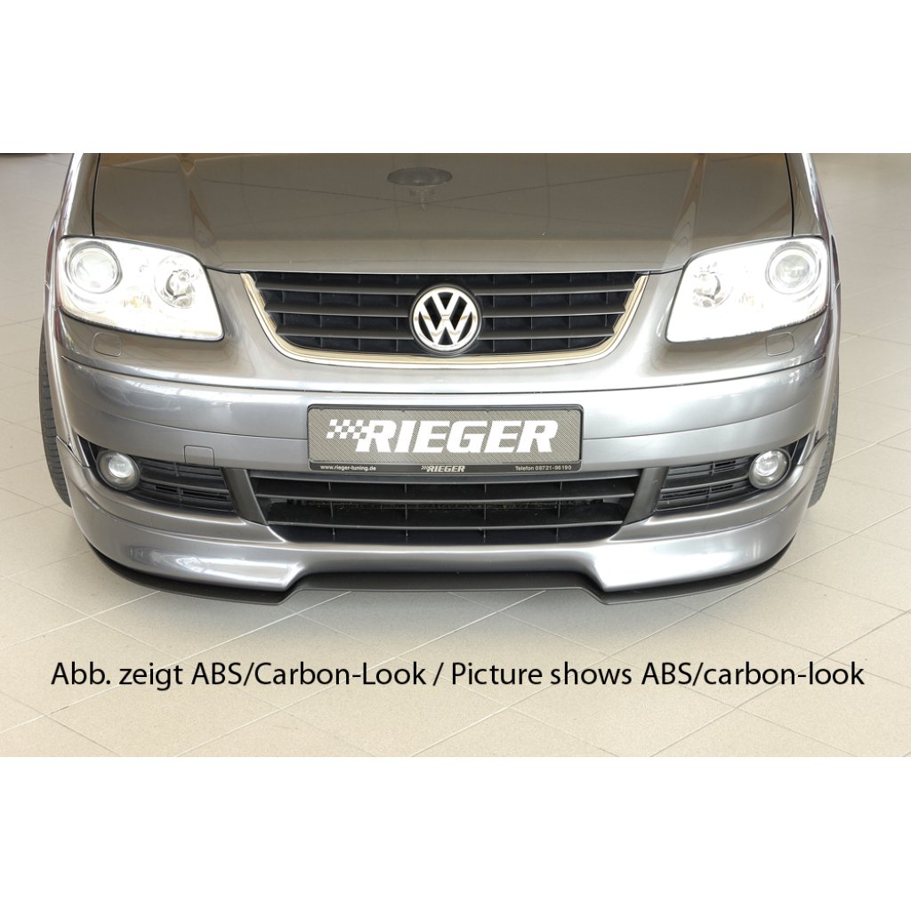 Rieger lipa pod přední nárazník Rieger pro Volkswagen Touran 1T van před faceliftem, 03/03-10/06, plast ABS bez povrchové úpravy