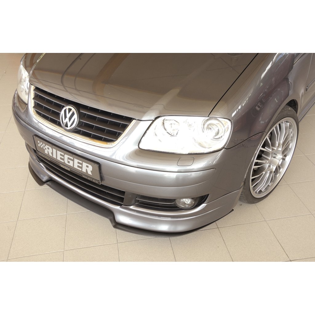 Rieger lipa pod přední nárazník Rieger pro Volkswagen Touran 1T van před faceliftem, 03/03-10/06, plast ABS s povrchovou úpravou Carbon-Look