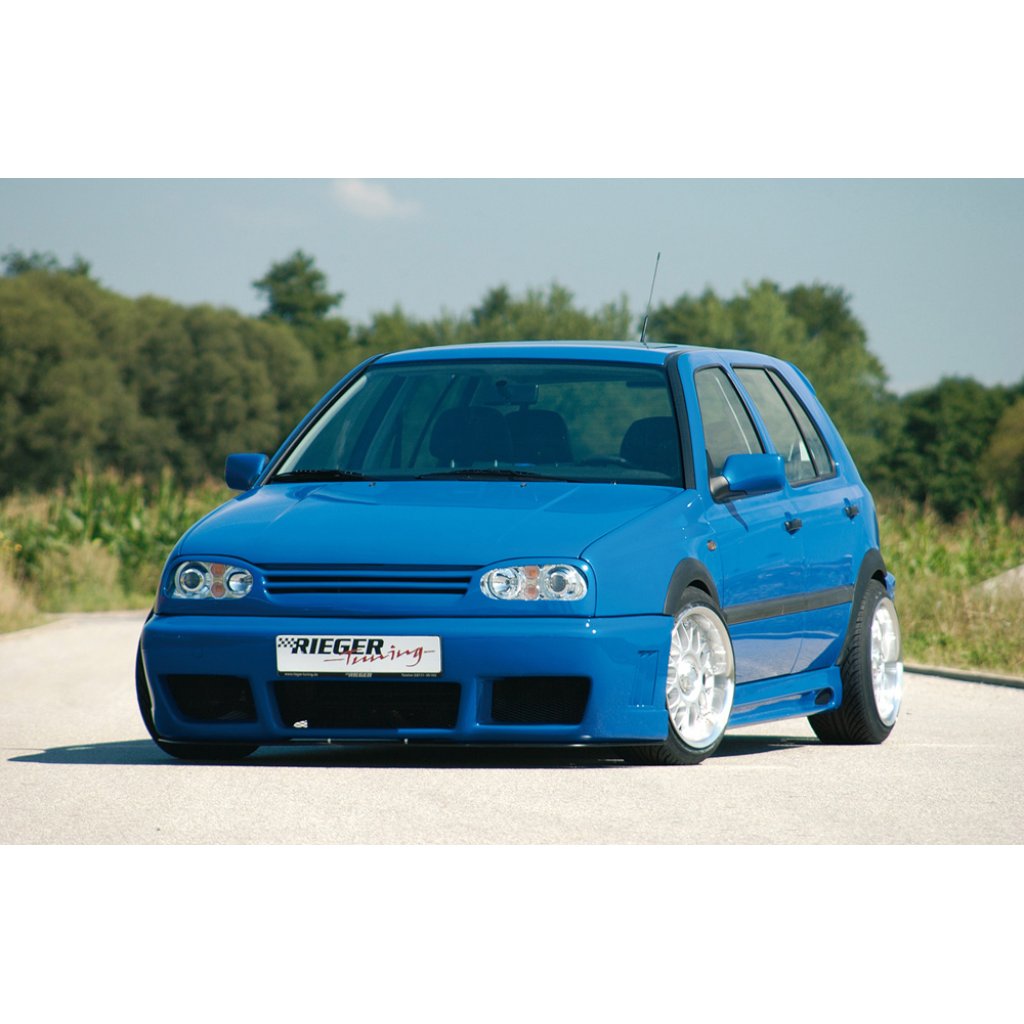 Rieger lipa pod přední nárazník RS4-Look Rieger pro Volkswagen Golf 3 3-dvéř., 5-dvéř., combi, kabriolet, plast ABS bez povrchové úpravy