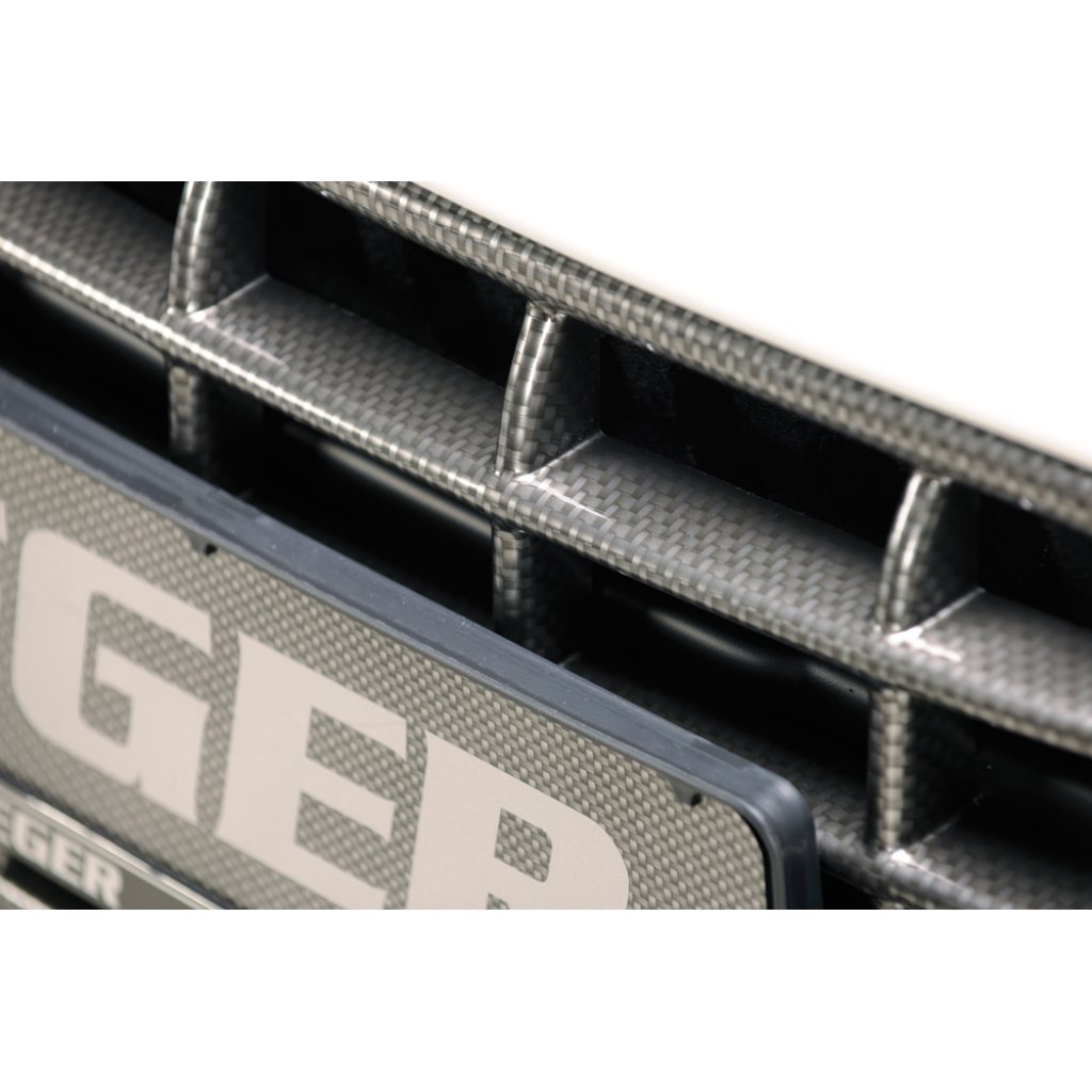 Rieger maska chladiče Carbon-Look pro Volkswagen Scirocco 3 13 2-dvéř. před faceliftem, plast ABS s povrchovou úpravou Carbon-Look