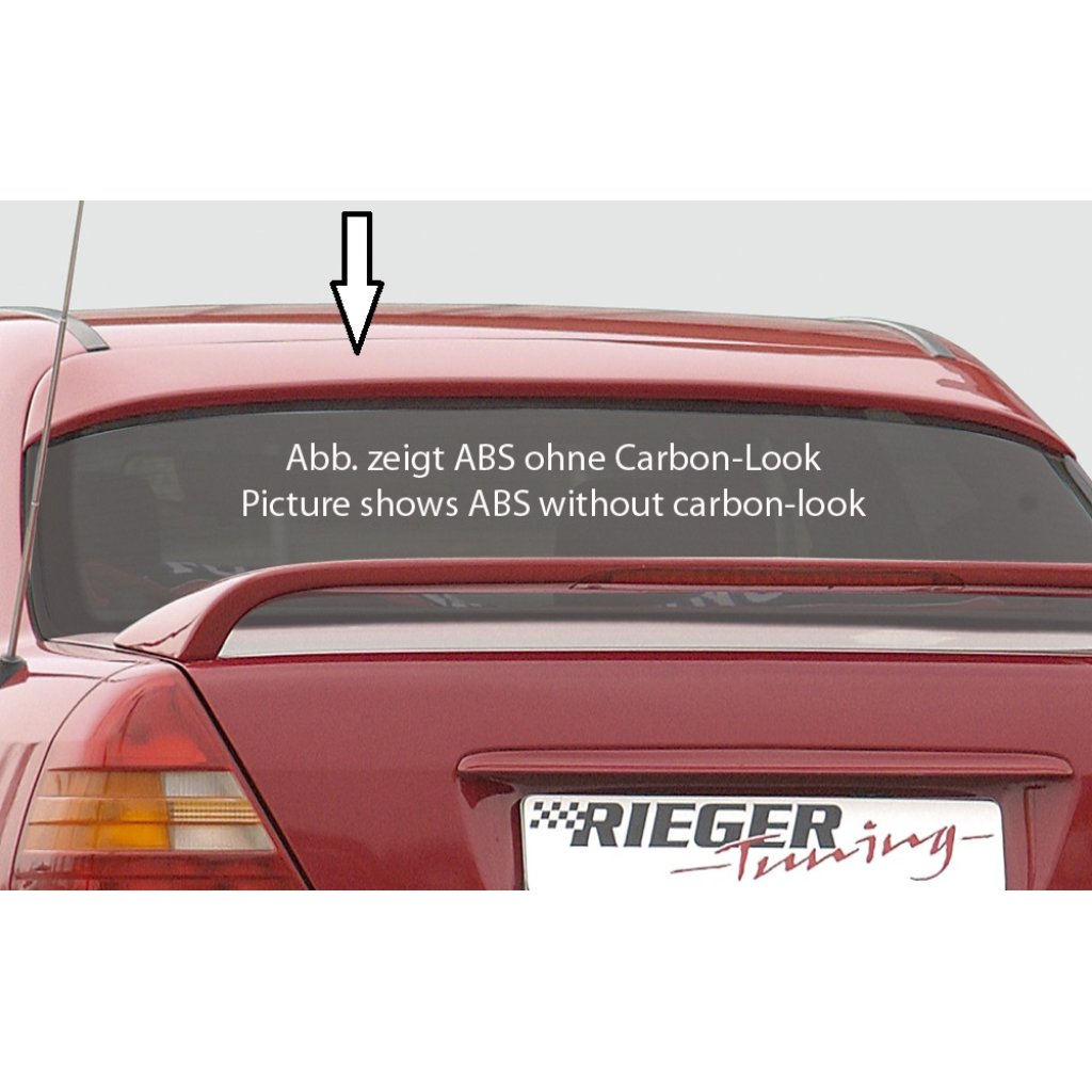 Rieger patka na zadní okno pro Mercedes třída C W202 sedan, plast ABS s povrchovou úpravou Carbon-Look