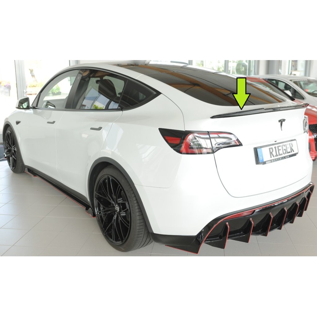 Rieger prodloužení víka kufru pro Tesla Model Y 003, plast ABS lakovaný do černé lesklé barvy