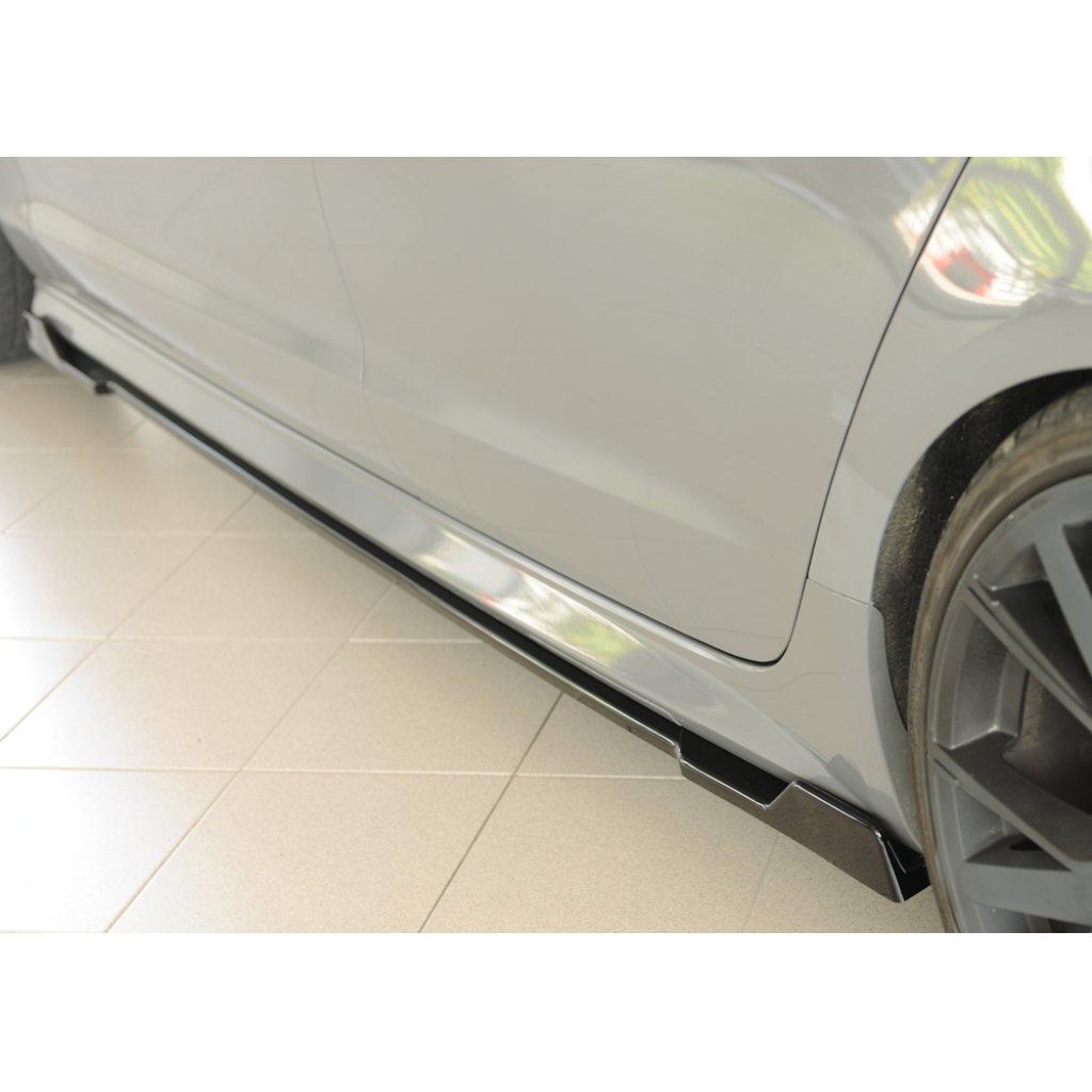 Rieger Seitenschwelleransatz (2-tlg.) mont. strana levá pro Audi A6 4G, C7 sedan, 11/10-08/14, plast ABS lakovaný do černé lesklé barvy