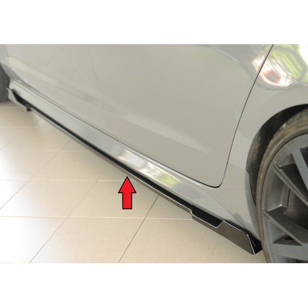 Rieger Seitenschwelleransatz (2-tlg.) mont. strana levá pro Audi A6 4G, C7 sedan, 11/10-08/14, plast ABS lakovaný do černé lesklé barvy