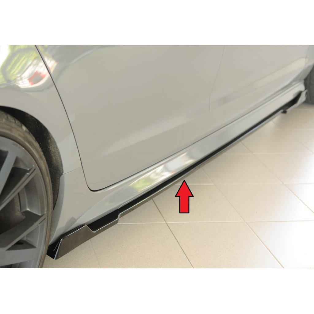 Rieger Seitenschwelleransatz (2-tlg.) mont. strana pravá pro Audi A6 S6 4G, C7 sedan, 09/14-, plast ABS lakovaný do černé lesklé barvy