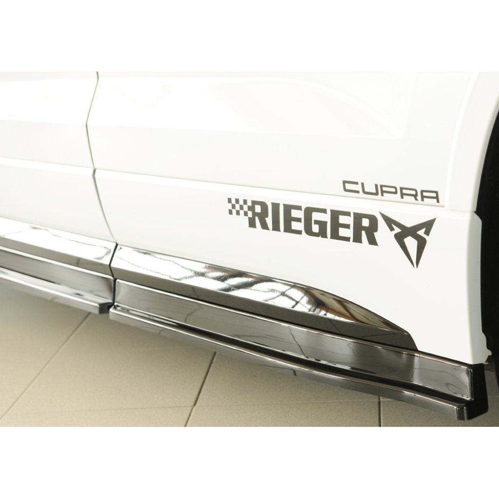 Rieger spoiler pod boční práh (3 dílný) mont. strana levá pro Seat Ateca Cupra 5FP, 09/18-07/20, plast ABS lakovaný do černé lesklé barvy