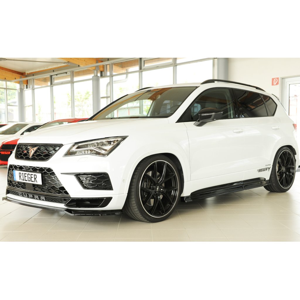 Rieger spoiler pod boční práh (3 dílný) mont. strana levá pro Seat Ateca Cupra 5FP, 09/18-07/20, plast ABS lakovaný do černé lesklé barvy