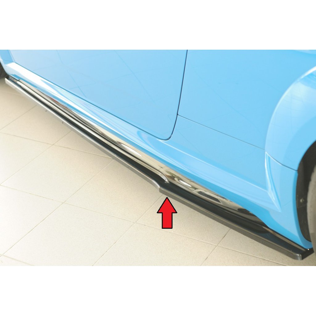 Rieger spoiler pod boční práh (ca. 19mm) mont. strana levá pro Audi TT RS 8J, 8J1-FV, 8S kupé, 09/18-, plast ABS lakovaný do černé lesklé barvy