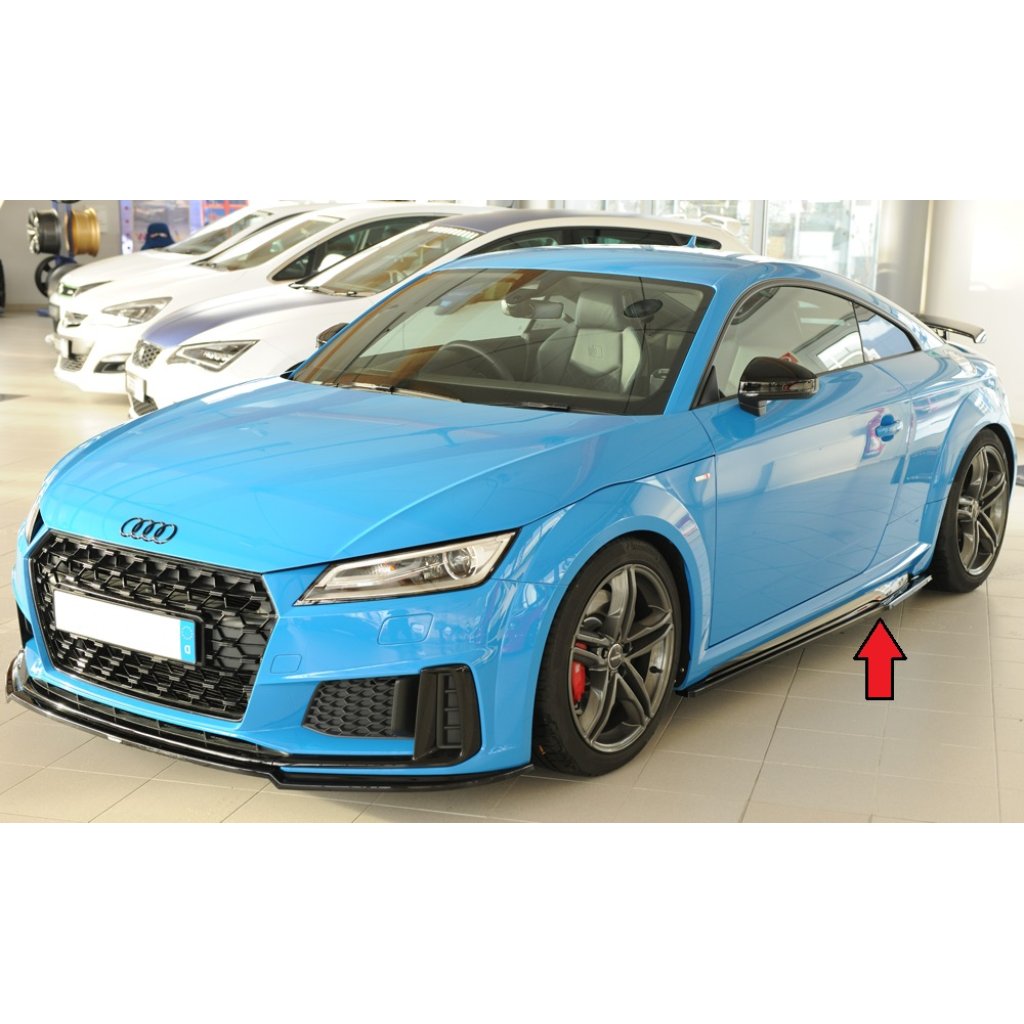 Rieger spoiler pod boční práh (ca. 19mm) mont. strana levá pro Audi TT RS 8J, 8J1-FV, 8S kupé, 09/18-, plast ABS lakovaný do černé lesklé barvy