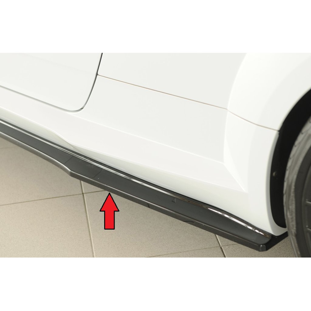 Rieger spoiler pod boční práh (ca. 19mm) mont. strana levá pro Audi TT RS 8J, 8J1-FV, 8S roadster, 05/16-08/18, plast ABS lakovaný do černé lesklé barvy