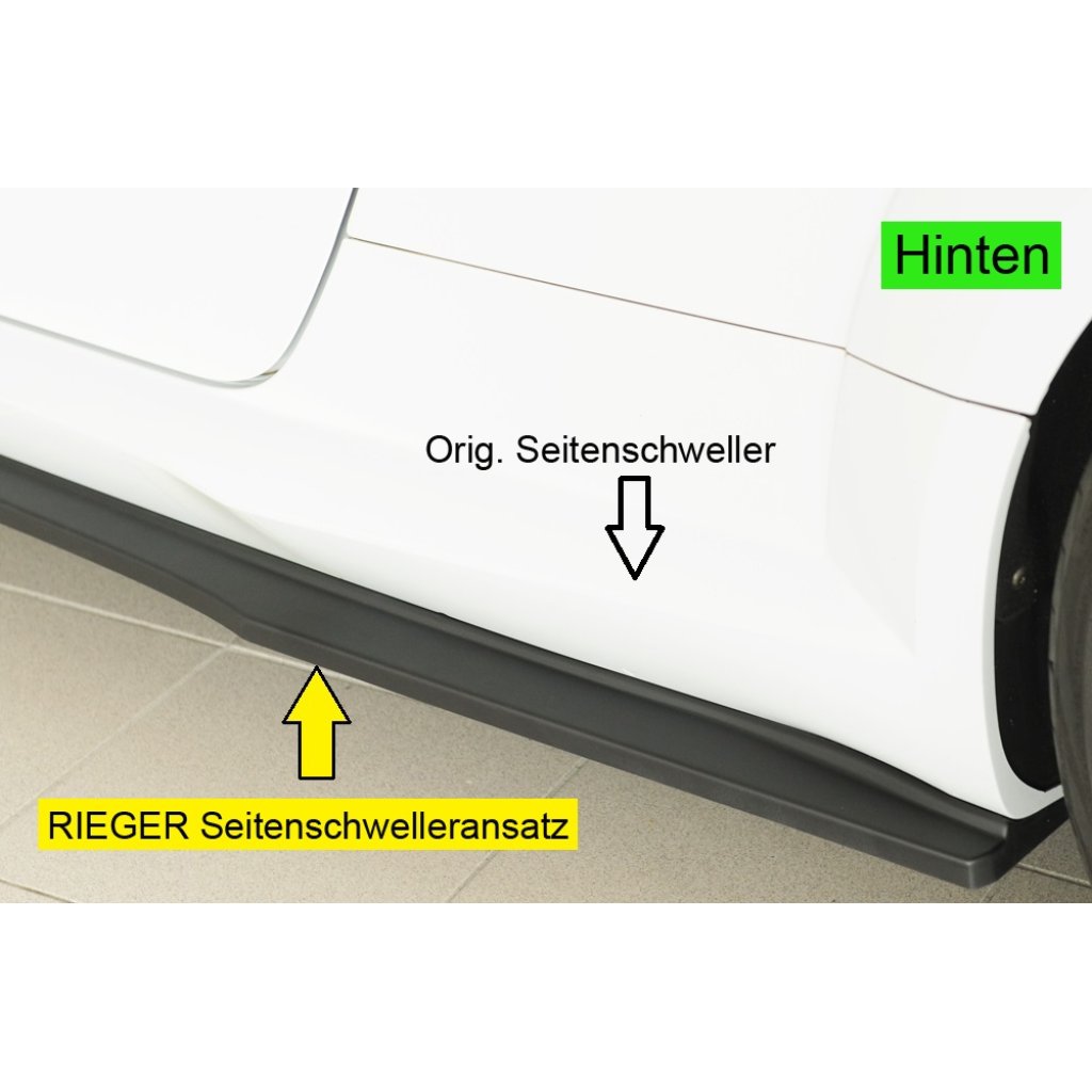 Rieger spoiler pod boční práh (ca. 19mm) mont. strana levá pro Audi TTS 8J-FV, 8S roadster, r.v. 07/14-08/18, plast ABS bez povrchové úpravy