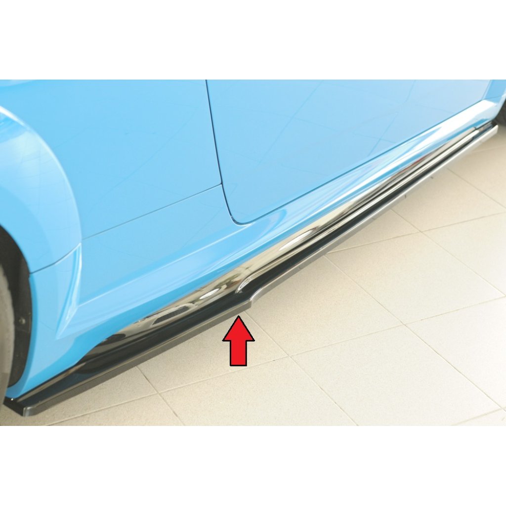 Rieger spoiler pod boční práh (ca. 19mm) mont. strana pravá pro Audi TT 8J-FV, 8S kupé, 09/18-, plast ABS lakovaný do černé lesklé barvy