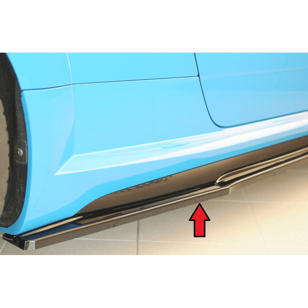 Rieger spoiler pod boční práh (ca. 19mm) mont. strana pravá pro Audi TT 8J-FV, 8S kupé, 09/18-, plast ABS lakovaný do černé lesklé barvy