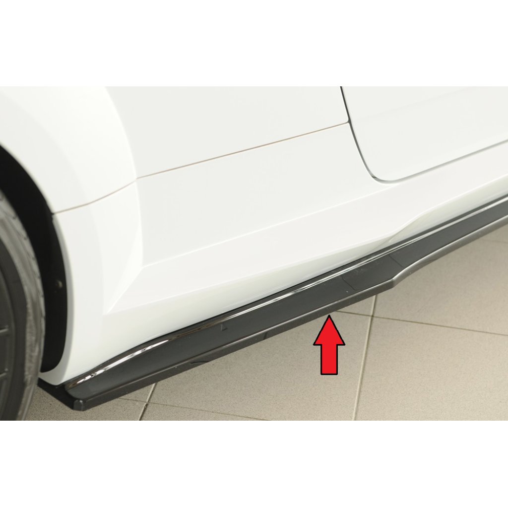 Rieger spoiler pod boční práh (ca. 19mm) mont. strana pravá pro Audi TT RS 8J, 8J1-FV, 8S roadster, 05/16-08/18, plast ABS lakovaný do černé lesklé barvy