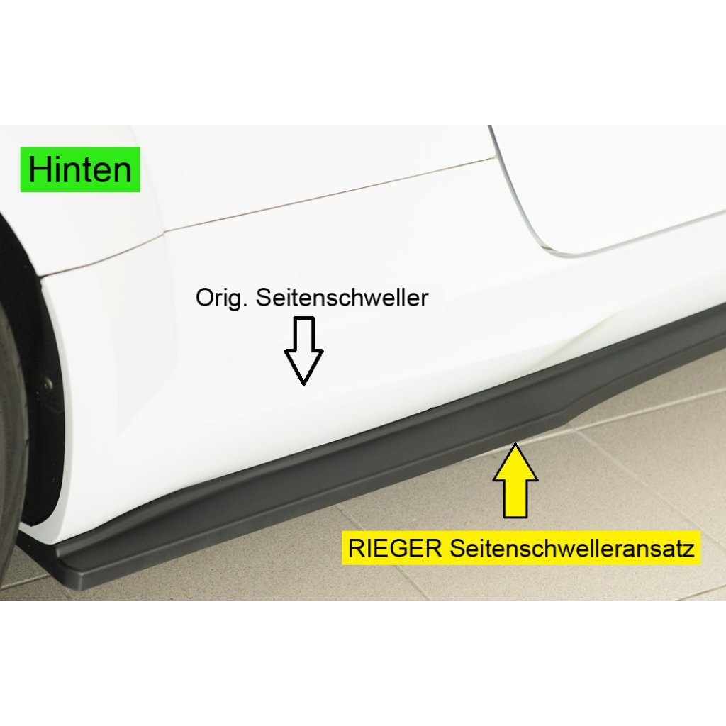 Rieger spoiler pod boční práh (ca. 19mm) mont. strana pravá pro Audi TT RS 8J, 8J1-FV, 8S roadster, r.v. 05/16-08/18, plast ABS bez povrchové úpravy