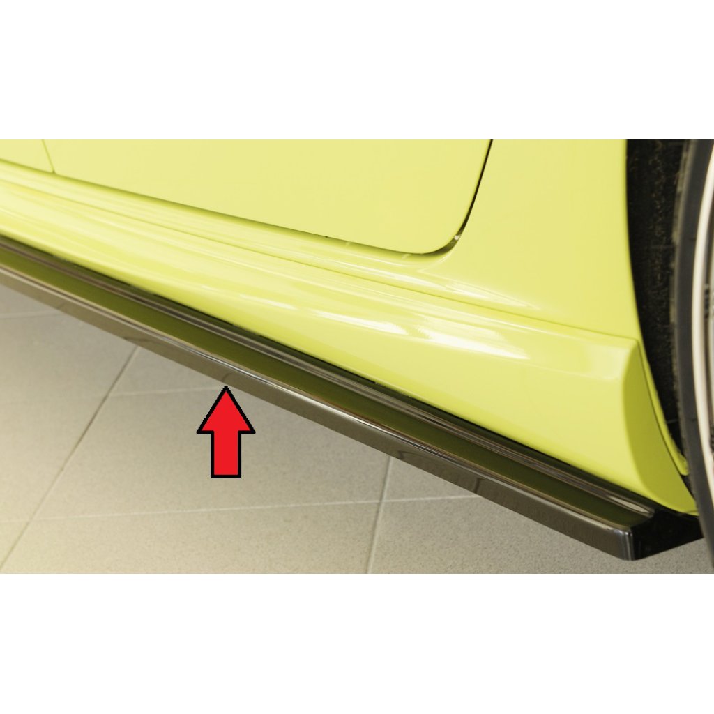 Rieger spoiler pod boční práh mont. strana levá pro Audi A3 S3 8V 5-dvéř. (sportback 8VA) vč. faceliftu, 05/13-08/16, 09/16-, plast ABS lakovaný do černé lesklé barvy