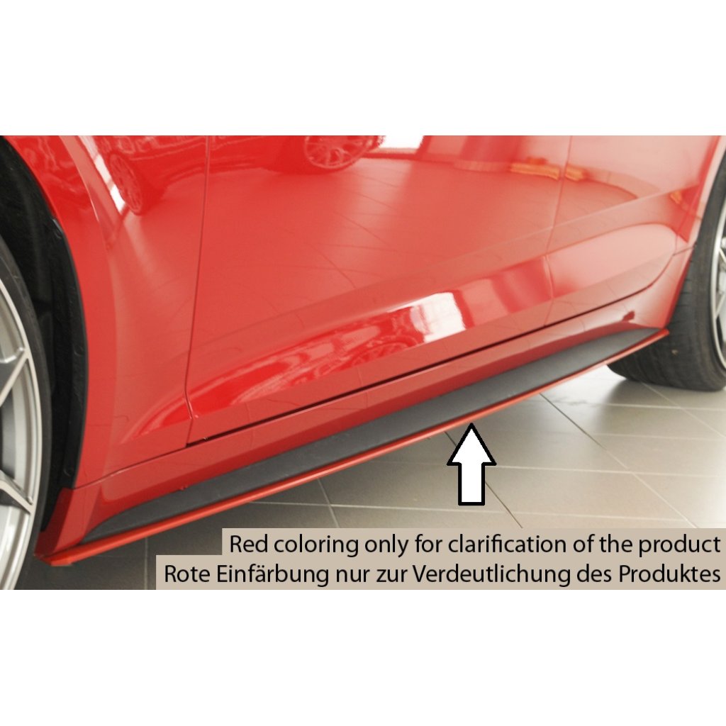 Rieger spoiler pod boční práh mont. strana levá pro Audi A5 S5 B9, F5 Sportback před faceliftem, r.v. 11/16-12/19, plast ABS bez povrchové úpravy