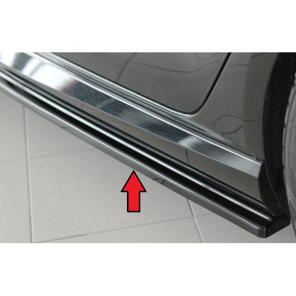 Rieger spoiler pod boční práh mont. strana levá pro Audi RS3 8V 5-dvéř. (sportback 8VA / 8VF), 02/17-, plast ABS lakovaný do černé lesklé barvy