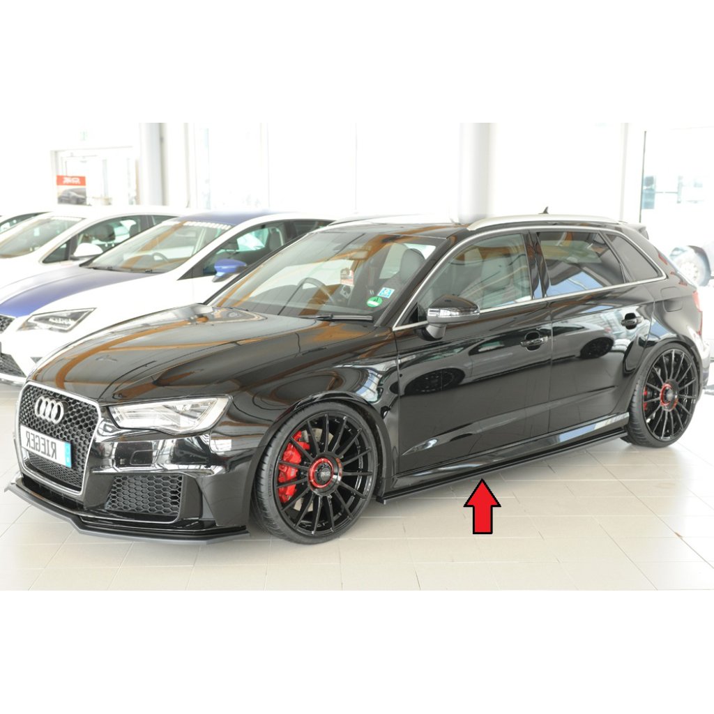 Rieger spoiler pod boční práh mont. strana levá pro Audi RS3 8V 5-dvéř. (sportback 8VA / 8VF), r.v. 02/17-, plast ABS bez povrchové úpravy