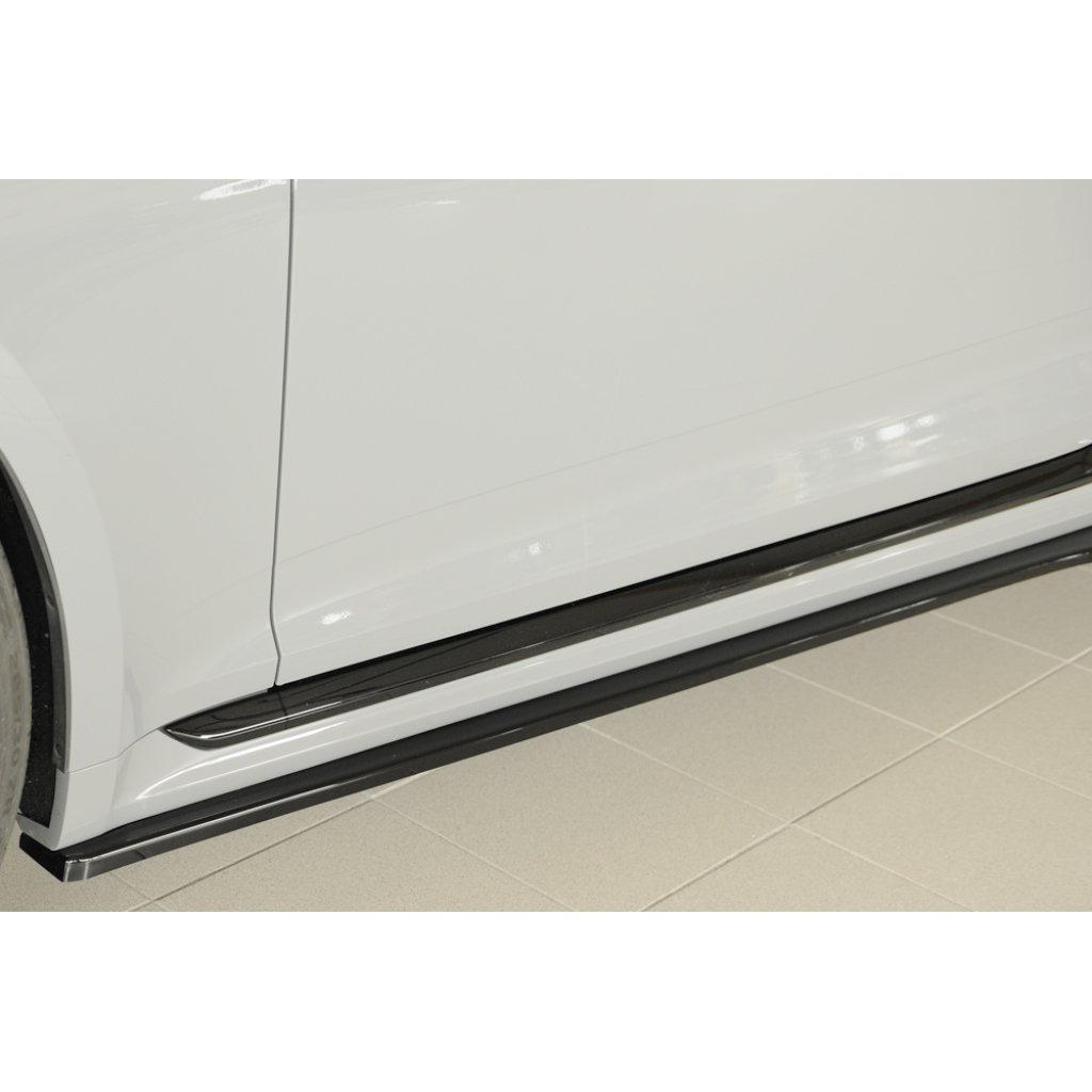 Rieger spoiler pod boční práh mont. strana levá pro Audi RS5 B9, F5 kupé, 03/17-02/20, plast ABS lakovaný do černé lesklé barvy