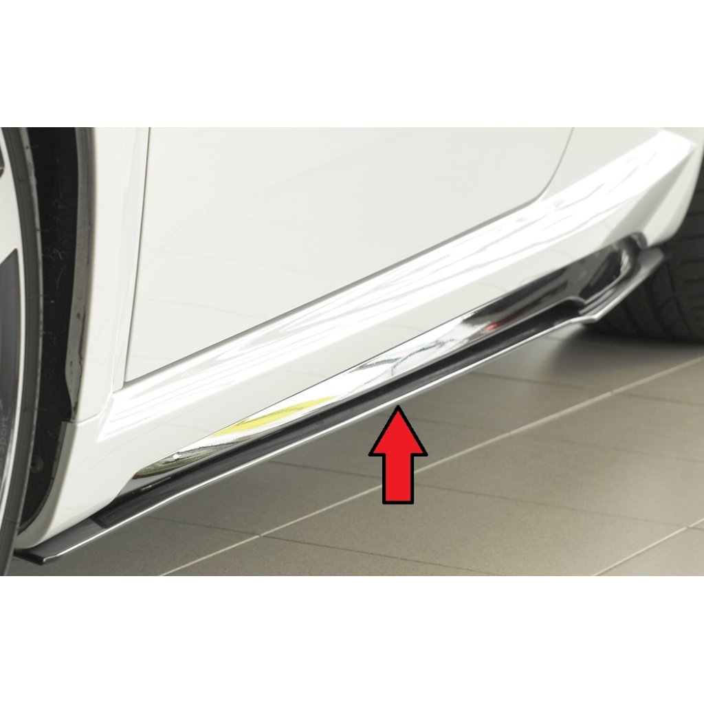 Rieger spoiler pod boční práh mont. strana levá pro Audi TT RS 8J, 8J1-FV, 8S kupé, roadster po faceliftu, r.v. 09/18-, plast ABS bez povrchové úpravy