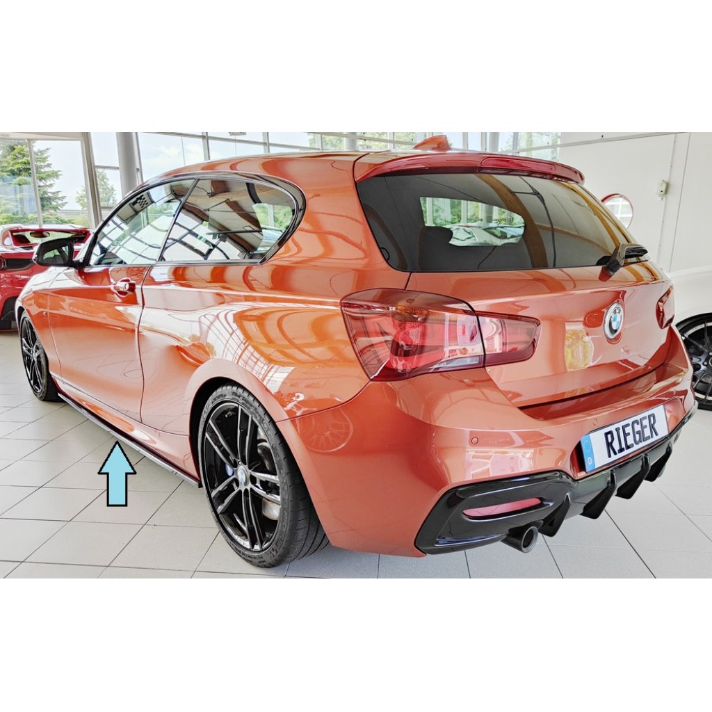 Rieger spoiler pod boční práh mont. strana levá pro BMW řada 1 F21 sedan / 2-dvéř., 09/12-03/2015, plast ABS lakovaný do černé lesklé barvy
