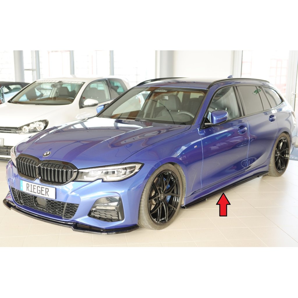 Rieger spoiler pod boční práh mont. strana levá pro BMW řada 3 G20 sedan, 03/19-, plast ABS lakovaný do černé lesklé barvy