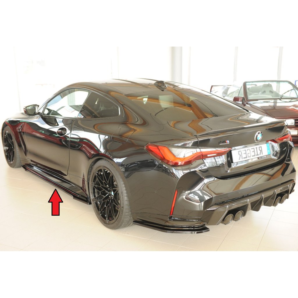 Rieger spoiler pod boční práh mont. strana levá pro BMW Řada 4 G82 M4 CSL G34MKS kupé, 07/22-, plast ABS lakovaný do černé lesklé barvy