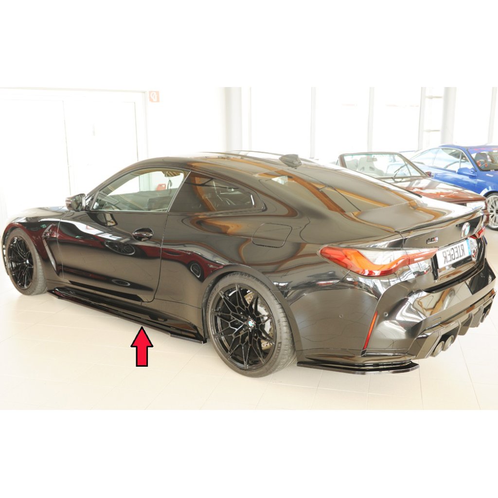Rieger spoiler pod boční práh mont. strana levá pro BMW Řada 4 G82 M4 CSL G34MKS kupé, 07/22-, plast ABS lakovaný do černé lesklé barvy
