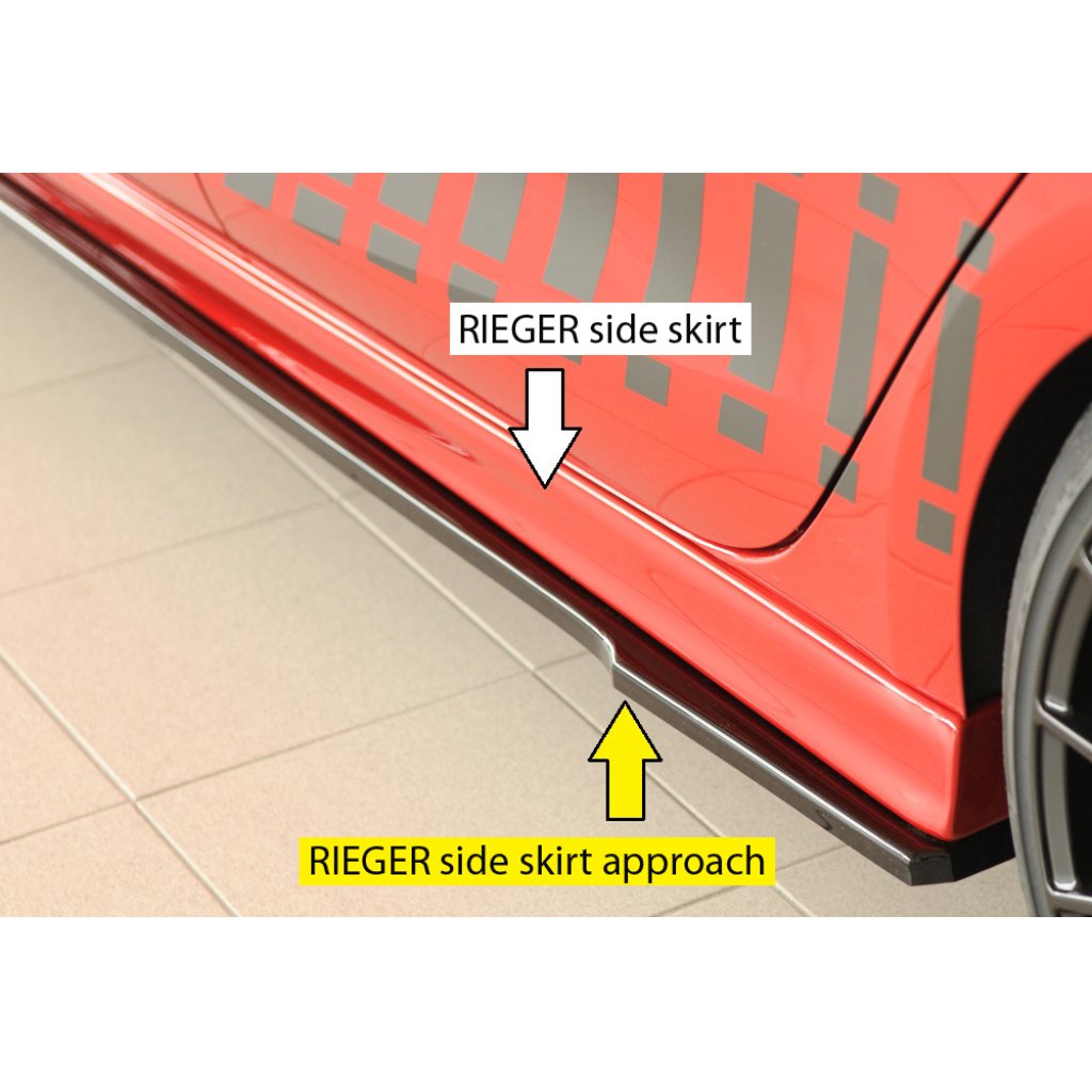 Rieger spoiler pod boční práh mont. strana levá pro Cupra Leon KL 5-dvéř. (ST/sportstourer), 09/20-, plast ABS lakovaný do černé lesklé barvy