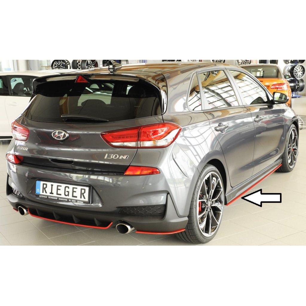 Rieger spoiler pod boční práh mont. strana levá pro Hyundai i30 N-Performance PDE 5-dvéř. (fastback), 5-dvéř. (hatchback), r.v. 07/17-, plast ABS bez povrchové úpravy