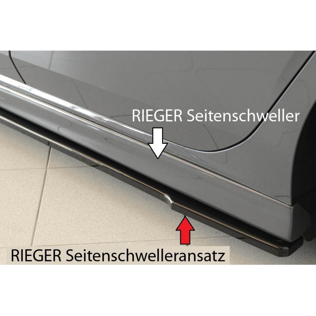 Rieger spoiler pod boční práh mont. strana levá pro Seat Leon Cupra 5F 5-dvéř., 01/17-, plast ABS lakovaný do černé lesklé barvy