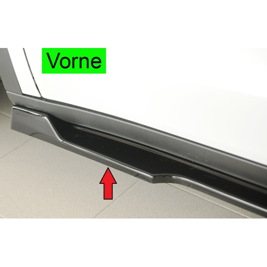 Rieger spoiler pod boční práh mont. strana levá pro Tesla Model Y 003, 03/20-, plast ABS lakovaný do černé lesklé barvy