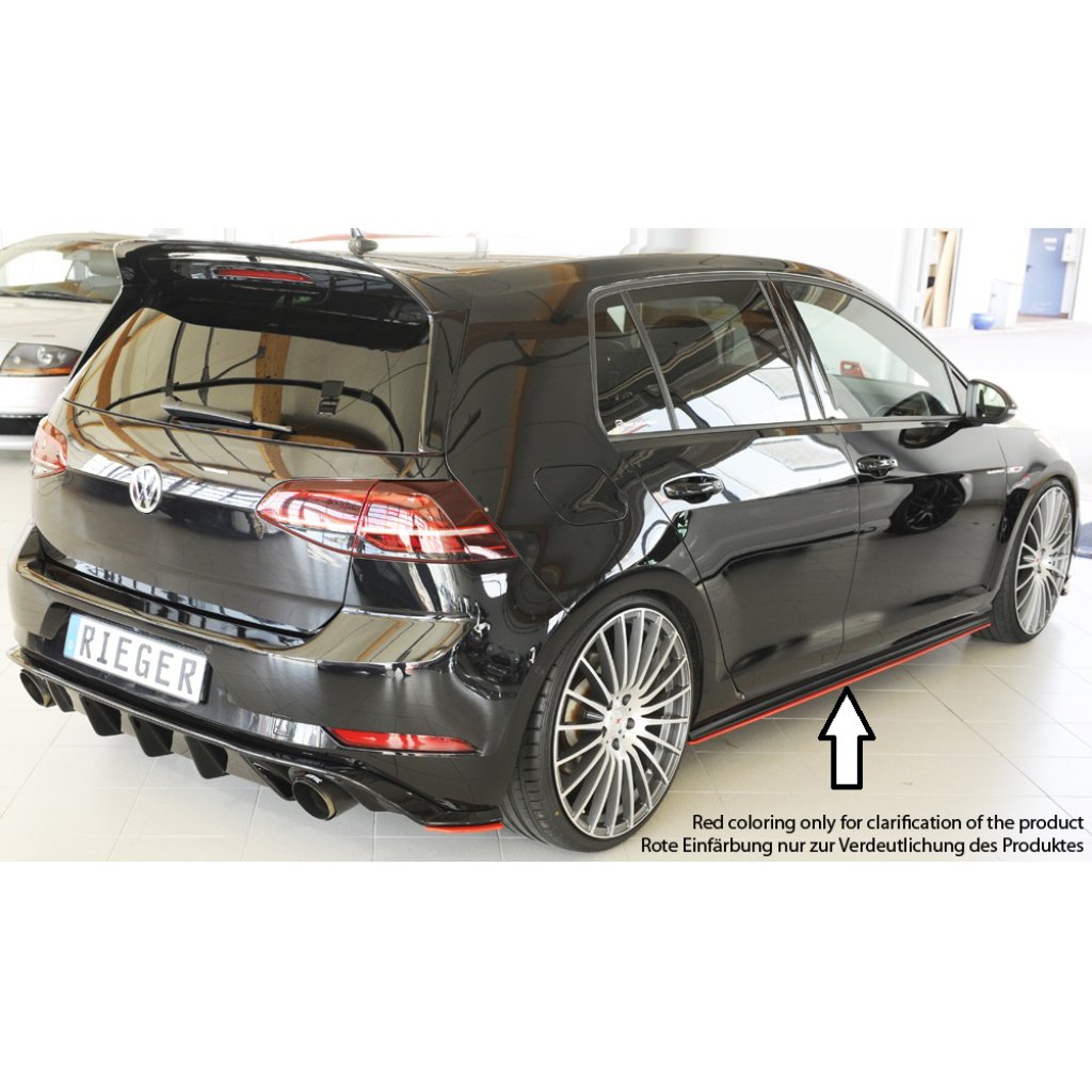 Rieger spoiler pod boční práh mont. strana levá pro Volkswagen Golf 7 GTD, GTE, GTI 3-dvéř., 5-dvéř. vč. faceliftu, r.v. 02/17-, 04/13-12/16, 05/14-12/16, 06/13-12/16, plast ABS bez povrchové úpravy