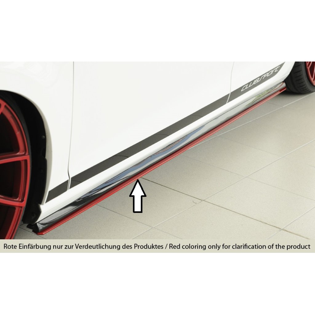 Rieger spoiler pod boční práh mont. strana levá pro Volkswagen Golf 7 GTI Clubsport, R, R-Line 3-dvéř., 5-dvéř. po faceliftu, r.v. 02/16-, 02/17-, plast ABS bez povrchové úpravy