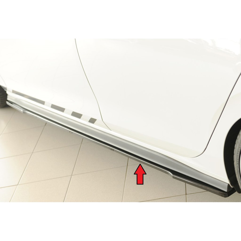 Rieger spoiler pod boční práh mont. strana levá pro Volkswagen Golf 8 GTI Clubsport 5-dvéř., 10/20-, plast ABS lakovaný do černé lesklé barvy