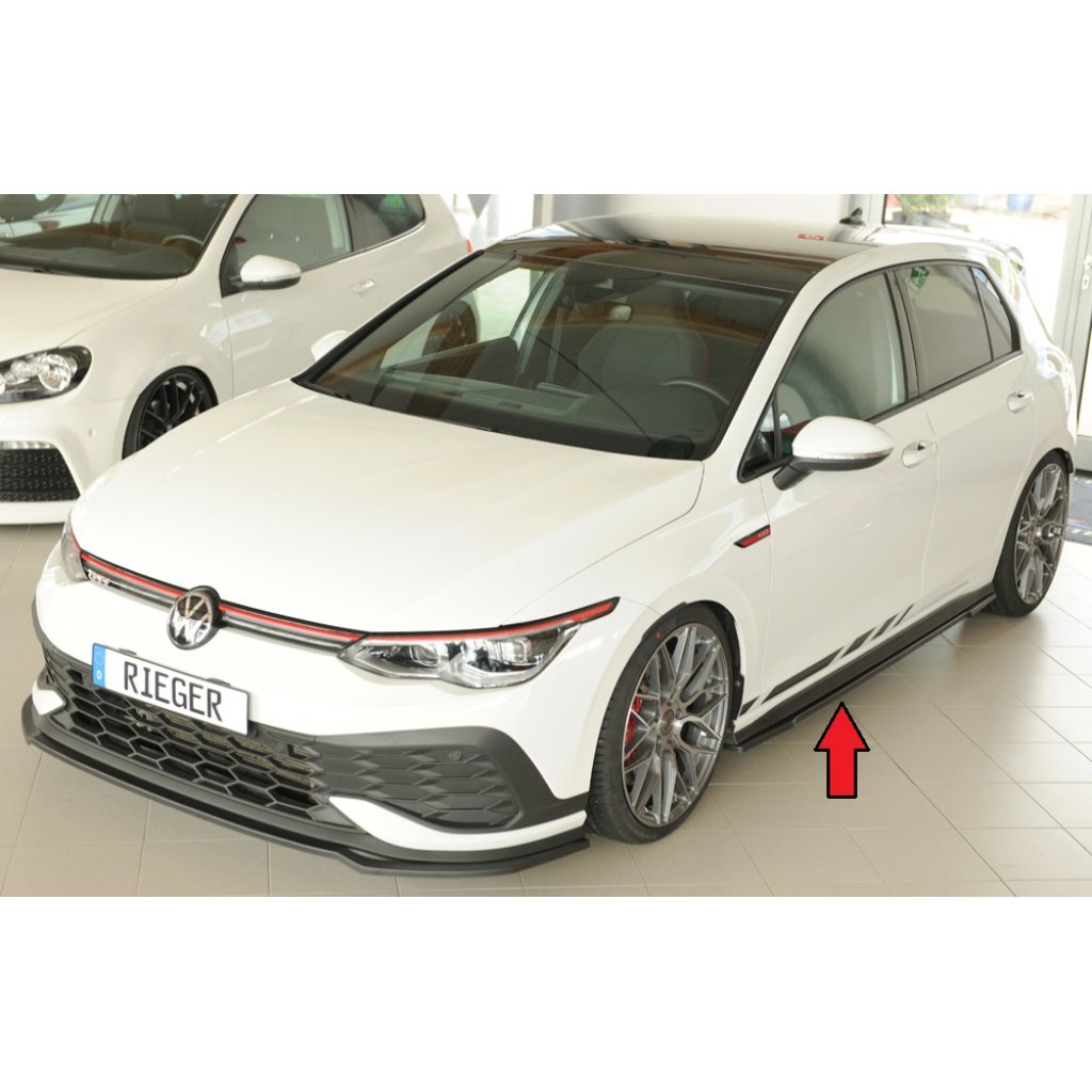 Rieger spoiler pod boční práh mont. strana levá pro Volkswagen Golf 8 GTI Clubsport 5-dvéř., r.v. 10/20-, plast ABS bez povrchové úpravy