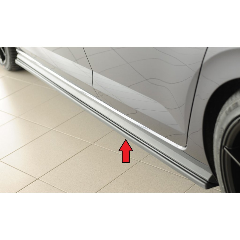 Rieger spoiler pod boční práh mont. strana levá pro Volkswagen Polo AW 5-dvéř., r.v. 06/21-, plast ABS bez povrchové úpravy