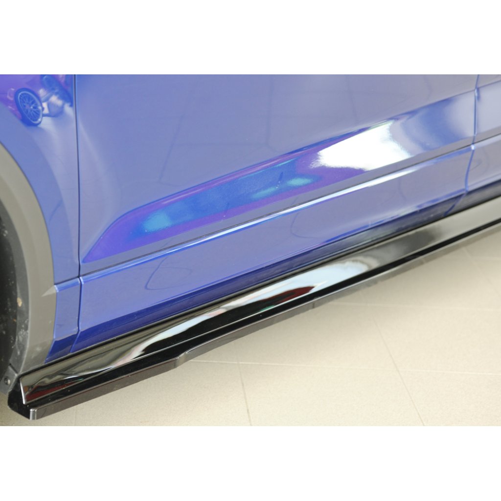 Rieger spoiler pod boční práh mont. strana levá pro Volkswagen T-roc R A1 5-dvéř., 01/22-, plast ABS lakovaný do černé lesklé barvy