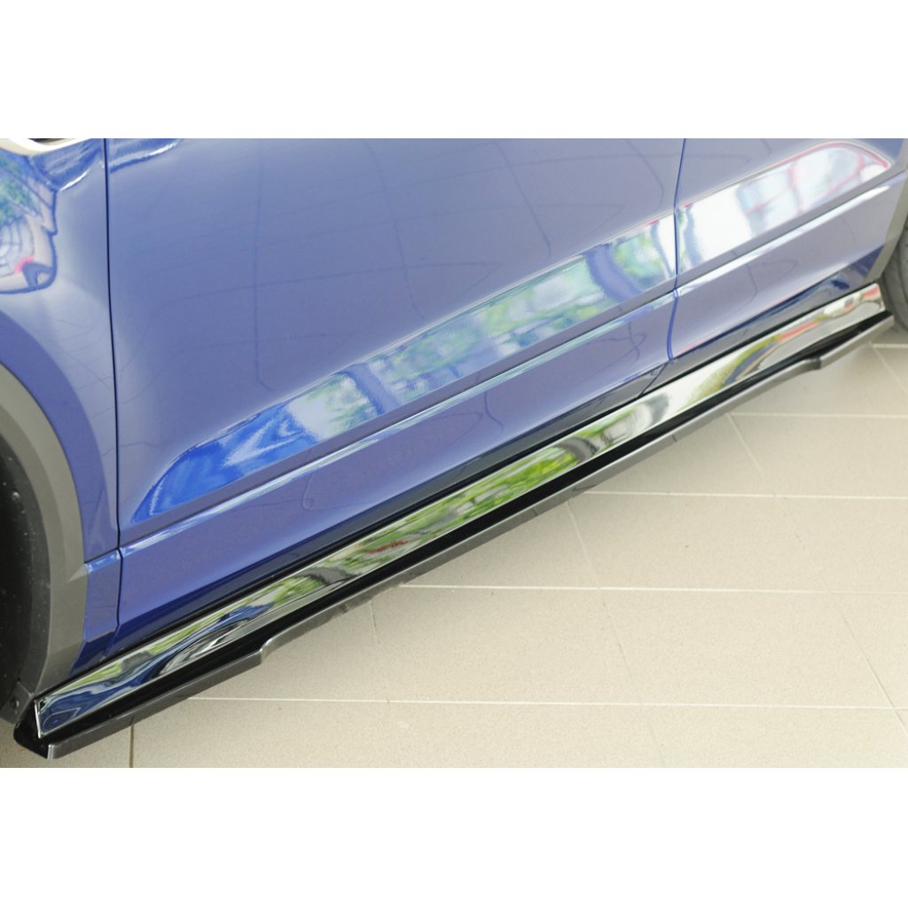 Rieger spoiler pod boční práh mont. strana levá pro Volkswagen T-roc R A1 5-dvéř., 01/22-, plast ABS lakovaný do černé lesklé barvy