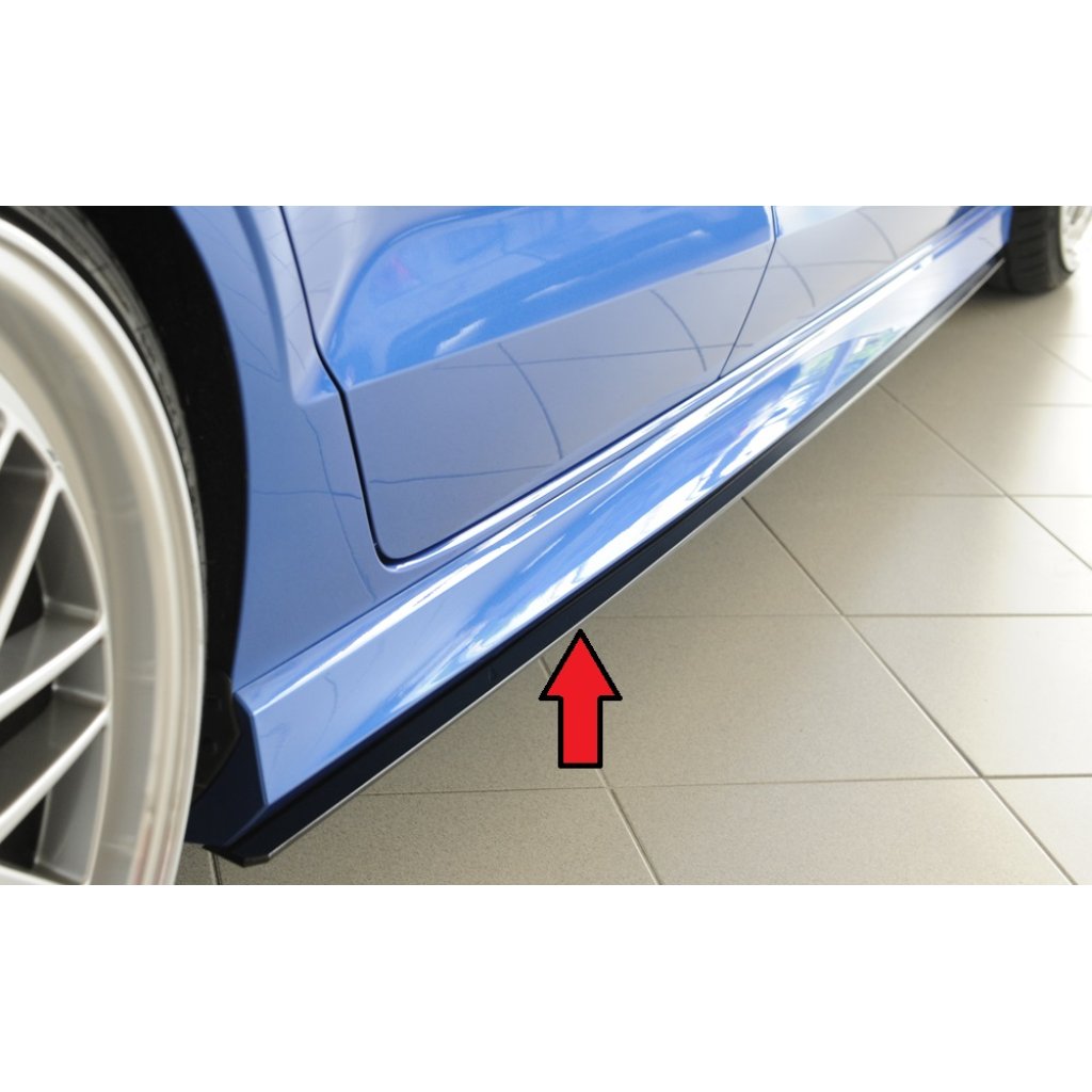 Rieger spoiler pod boční práh mont. strana pravá pro Audi A3 S3 8V 3-dvéř. (convertible 8V7) vč. faceliftu, r.v. 05/13-08/16, 09/16-, plast ABS bez povrchové úpravy