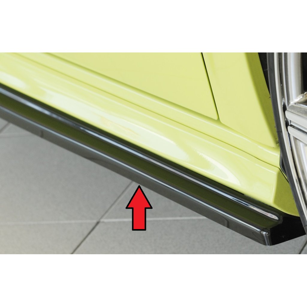 Rieger spoiler pod boční práh mont. strana pravá pro Audi A3 S3 8V 5-dvéř. (sportback 8VA) vč. faceliftu, 05/13-08/16, 09/16-, plast ABS lakovaný do černé lesklé barvy