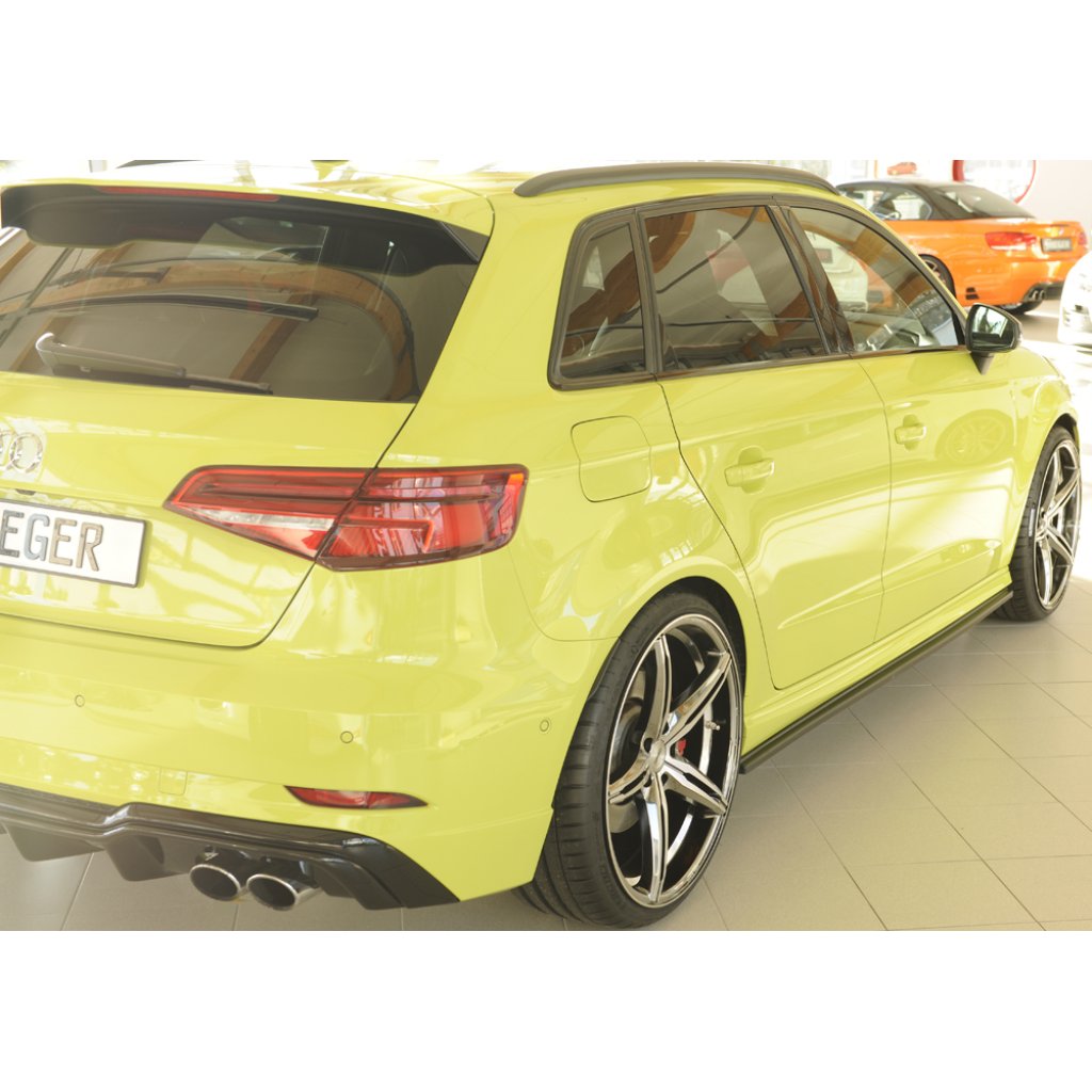 Rieger spoiler pod boční práh mont. strana pravá pro Audi A3 S3 8V 5-dvéř. (sportback 8VA) vč. faceliftu, r.v. 05/13-08/16, 09/16-, plast ABS bez povrchové úpravy