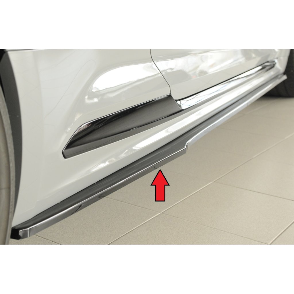 Rieger spoiler pod boční práh mont. strana pravá pro Audi RS5 B9, F5 kupé, 03/17-02/20, plast ABS lakovaný do černé lesklé barvy