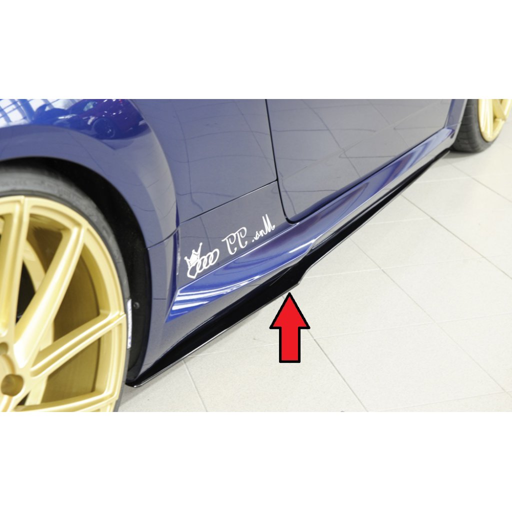 Rieger spoiler pod boční práh mont. strana pravá pro Audi TT RS 8J, 8J1-FV, 8S kupé, roadster před faceliftem, r.v. 05/16-08/18, plast ABS bez povrchové úpravy