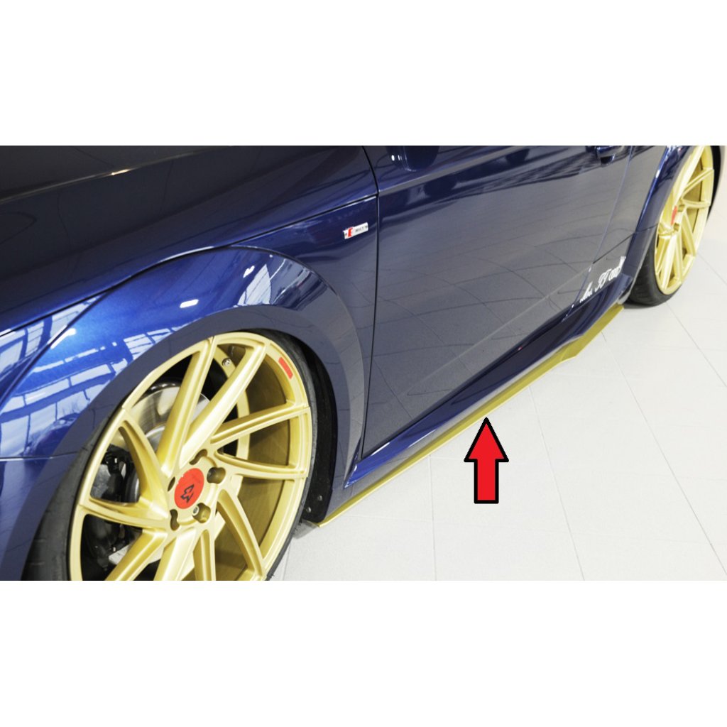 Rieger spoiler pod boční práh mont. strana pravá pro Audi TT RS 8J, 8J1-FV, 8S kupé, roadster před faceliftem, r.v. 05/16-08/18, plast ABS bez povrchové úpravy