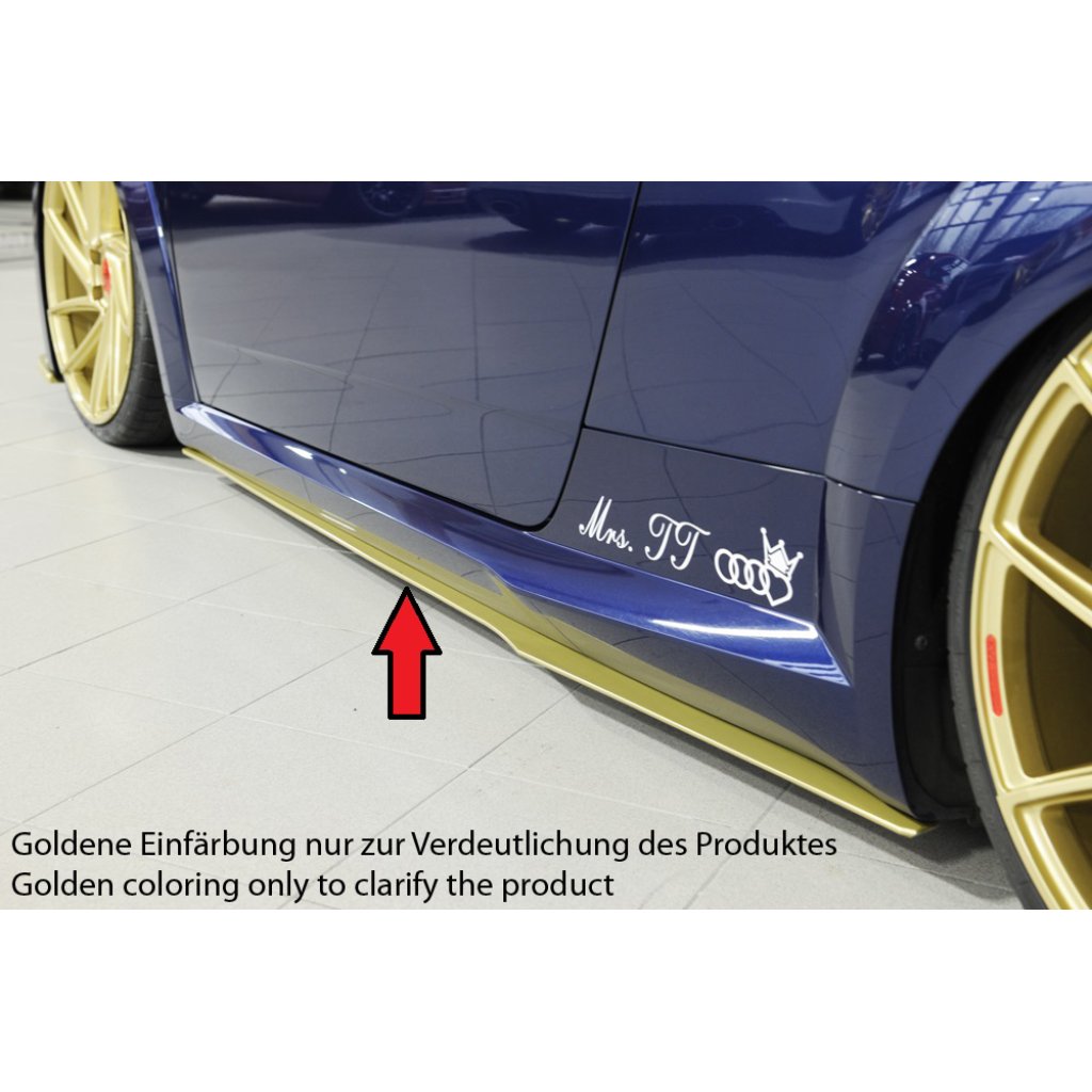 Rieger spoiler pod boční práh mont. strana pravá pro Audi TT RS 8J, 8J1-FV, 8S kupé, roadster před faceliftem, r.v. 05/16-08/18, plast ABS bez povrchové úpravy